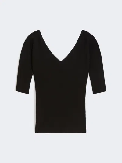 Max Mara Viscose Yarn Sweater In Black