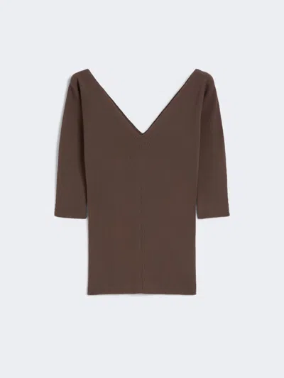 Max Mara Viscose Yarn Sweater In Brown