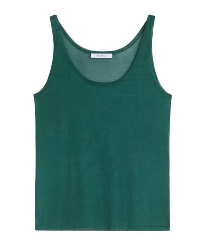 Max Mara Viscose Yarn Top In Green