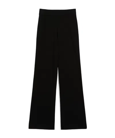 Max Mara Viscose Yarn Trousers In Black