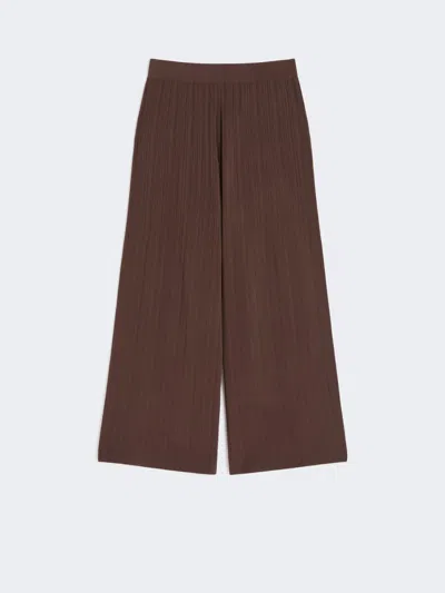 Max Mara Viscose Yarn Trousers In Brown