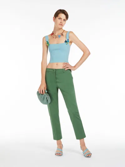 Max Mara Viscose Yarn Vest Top In Green