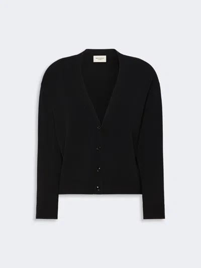 Max Mara Viscose Yarn V-neck Cardigan In Black