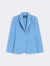 Max Mara Viscose-blend Canvas Blazer In Blue