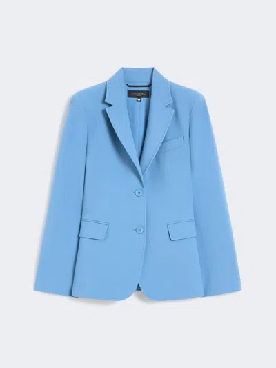 Max Mara Viscose-blend Canvas Blazer In Blue