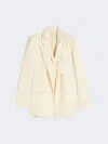 Max Mara Viscose-blend Double-collar Blazer In Neutral