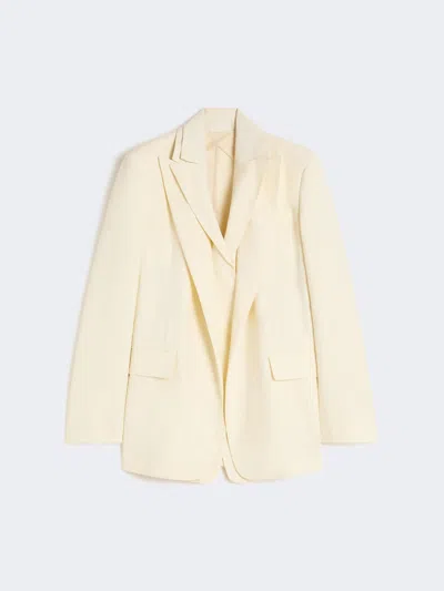 Max Mara Viscose-blend Double-collar Blazer In Yellow