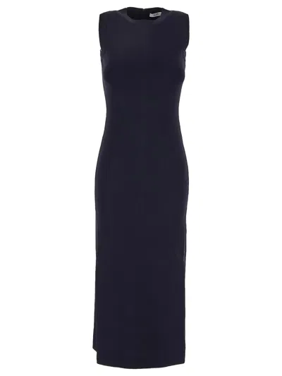 Max Mara Visiera Crêpe Midi Dress In Blue