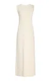 Max Mara Visiera Sleeveless Crepe Midi Dress In White