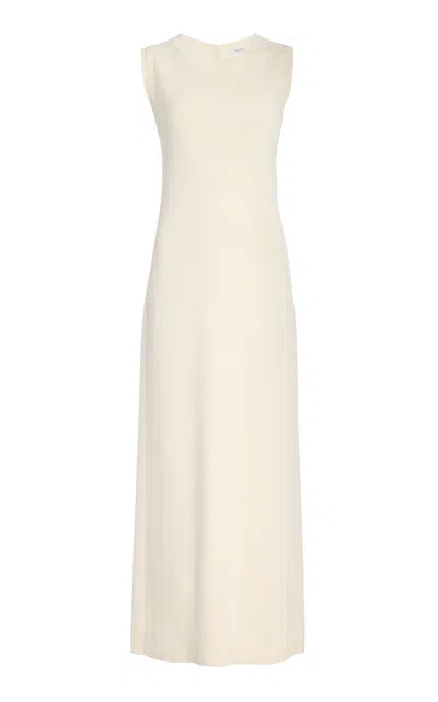 Max Mara Visiera Sleeveless Crepe Midi Dress In White