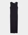 Max Mara Visiera Sleeveless Shift Maxi Dress In Navy