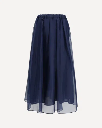Max Mara Visino Skirt In Organza In Blue
