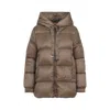 Max Mara Padded Down Jacket With Hood In Brown