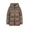 Max Mara Padded Down Jacket With Hood In Green