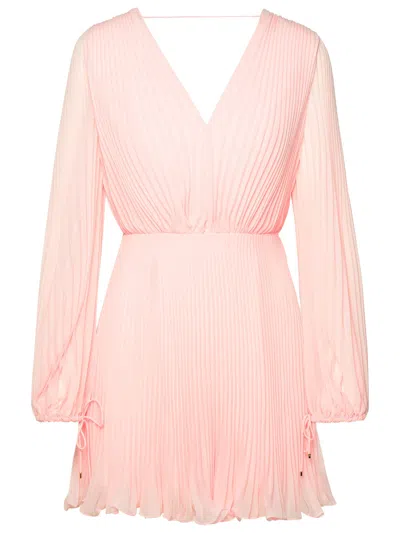 Max Mara Visita Pink Polyester Dress In Neutrals