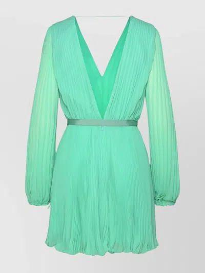 Max Mara 'visita' Wrap Style Dress With Pleated Design In Green