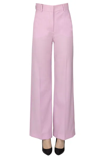 Max Mara Visivo Lightweight Wool Trousers In Pink