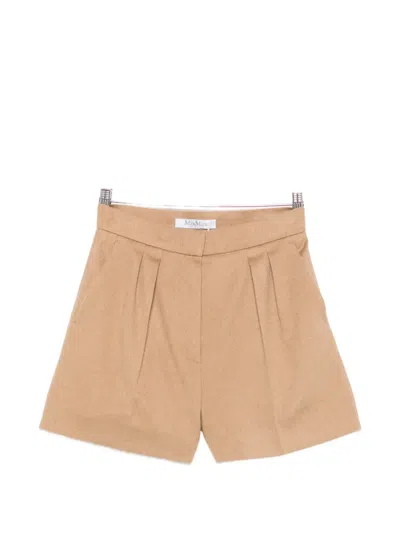 Max Mara Vista High-waisted Shorts In Brown