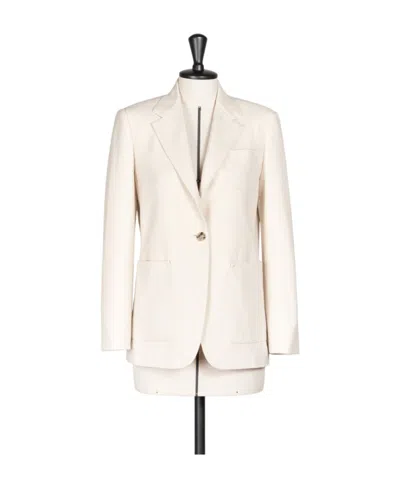 Max Mara Vitalba Cashmere Single-breasted Blazer In White