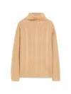 Max Mara Vitalba Wool-blend Turtleneck Sweater In Brown