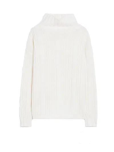 Max Mara Vitalba Wool And Cashmere Polo-neck Jumper In White