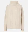 Max Mara Wool And Cashmere Turtleneck Jumper In Beige