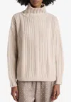 Max Mara Vitalba Wool-blend Turtleneck Sweater In Beige