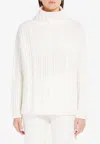 Max Mara Vitalba Wool And Cashmere Polo-neck Jumper In White