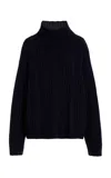 Max Mara Vitalba Wool-blend Turtleneck Sweater In Blue