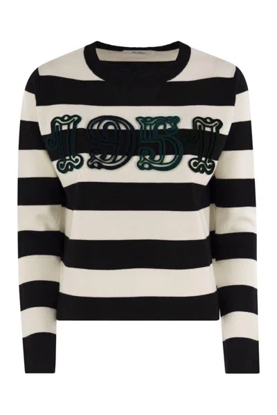 MAX MARA MAX MARA VITERBO - WOOL SWEATER WITH EMBROIDERY