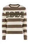 Max Mara 1951 Embroidery Wool Striped Sweater Clothing In Green