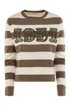 Max Mara 1951 Embroidery Wool Striped Sweater Clothing In Green
