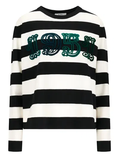 MAX MARA VITERBO STRIPED-PATTERN EMBROIDERED T-SHIRT