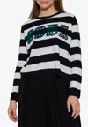 Max Mara Viterbo Striped Wool Sweater In Gray