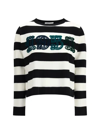 Max Mara High Waist Wide Leg Trousers With Pockets In Multi