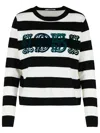 Max Mara Viterbo Two-tone Virgin Wool Sweater In Black