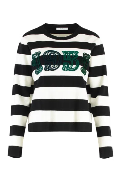 Max Mara Viterbo Virgin Wool Sweater In Black
