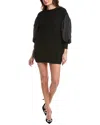 Max Mara Vittor Silk & Wool-blend Sweaterdress In Black