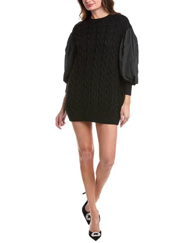 Max Mara Vittor Silk & Wool-blend Sweaterdress In Black