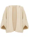 Max Mara 'vlas' Cardigan In Sand-colored Wool And Cashmere Yarn  In Neutral
