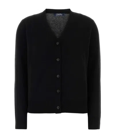 Max Mara V-neck Button Cardigan In Black