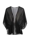 Max Mara V-neck Button Coat In Black