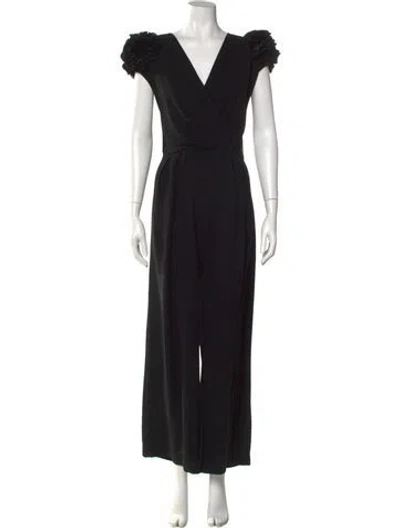 Pre-owned Max Mara V-neck Jumpsuit In Black