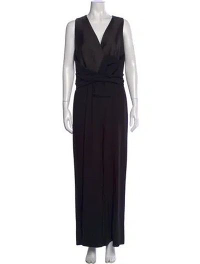 Pre-owned Max Mara V-neck Jumpsuit In Black