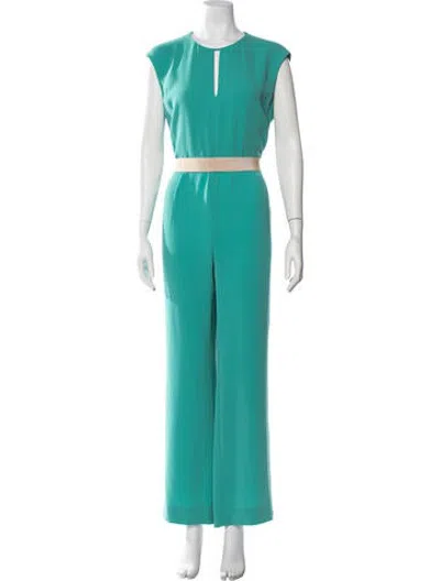 Pre-owned Max Mara V-neck Jumpsuit In Blue