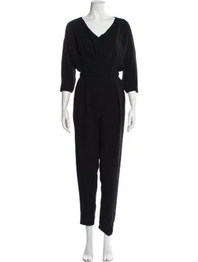 Pre-owned Max Mara V-neck Jumpsuit In Grey
