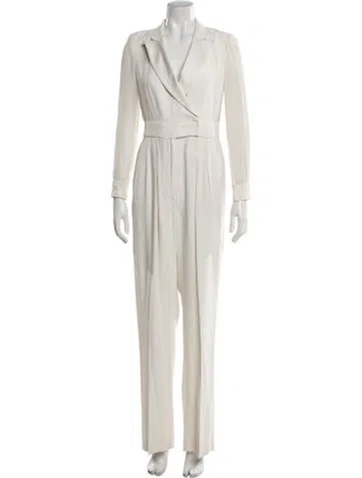 Pre-owned Max Mara V-neck Jumpsuit In Neutral