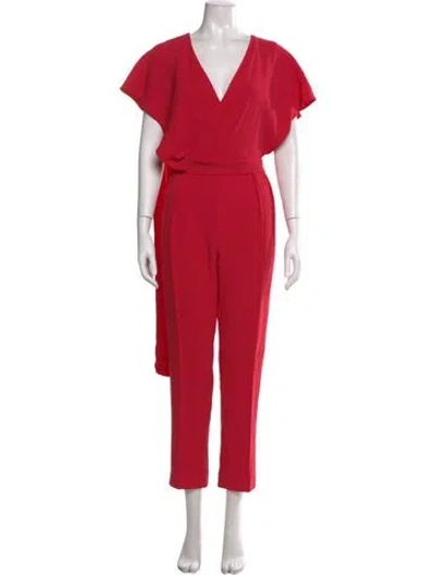 Pre-owned Max Mara V-neck Jumpsuit In Red