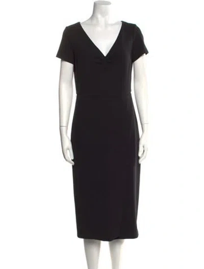 Pre-owned Max Mara V-neck Knee-length Dress In Black