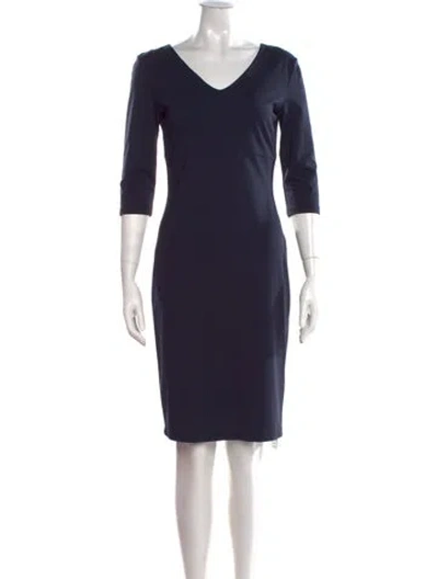 Pre-owned Max Mara V-neck Knee-length Dress In Blue
